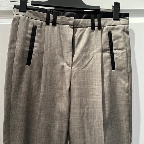 The Kooples grey with black satin trim slacks - Picture 1 of 4